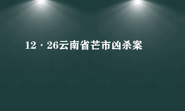 12·26云南省芒市凶杀案