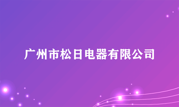 广州市松日电器有限公司