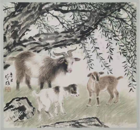 三羊开泰（方楚雄创作的画）