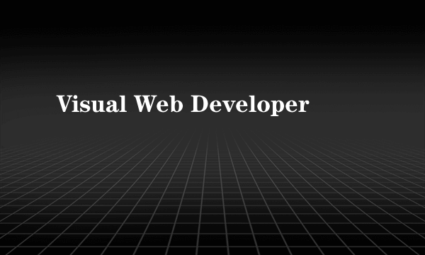 Visual Web Developer