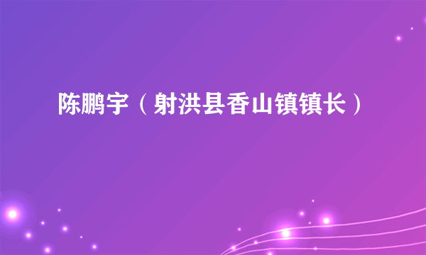陈鹏宇（射洪县香山镇镇长）