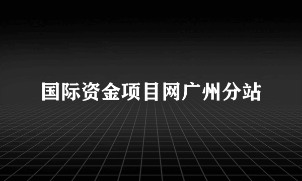 国际资金项目网广州分站