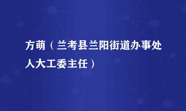 方萌（兰考县兰阳街道办事处人大工委主任）