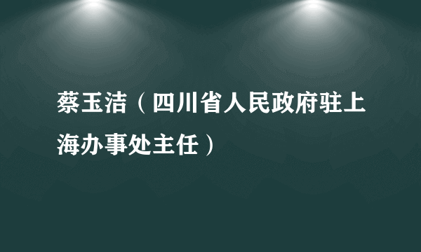 蔡玉洁（四川省人民政府驻上海办事处主任）