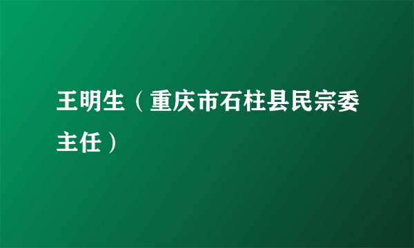 王明生（重庆市石柱县民宗委主任）