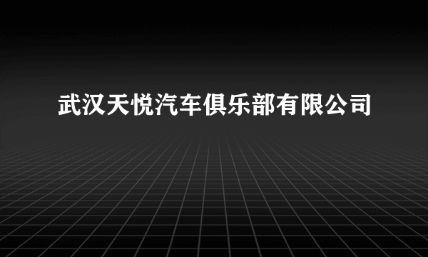 武汉天悦汽车俱乐部有限公司