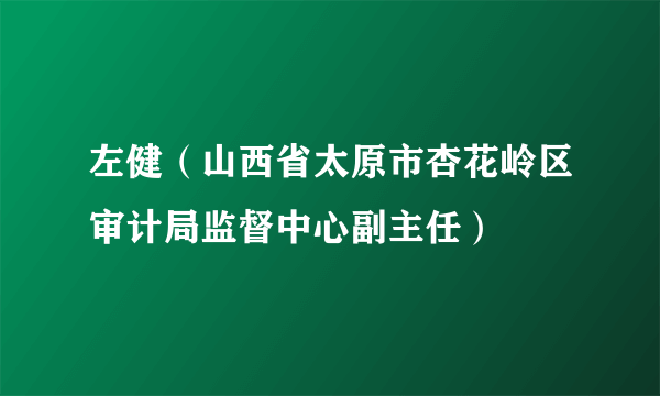左健（山西省太原市杏花岭区审计局监督中心副主任）