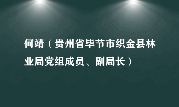 何靖（贵州省毕节市织金县林业局党组成员、副局长）