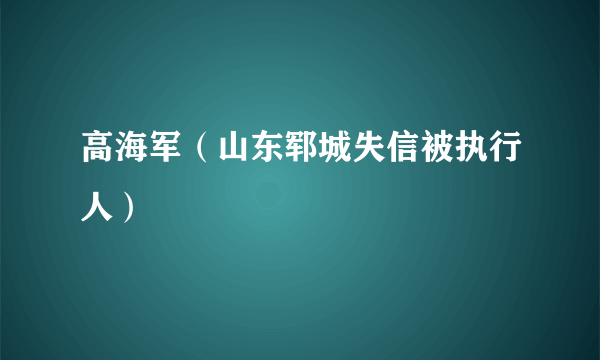 高海军（山东郓城失信被执行人）