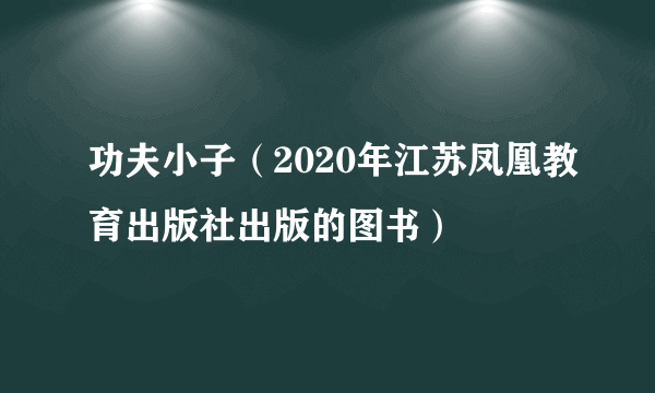 功夫小子（2020年江苏凤凰教育出版社出版的图书）
