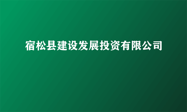 宿松县建设发展投资有限公司