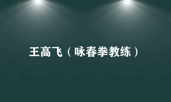 王高飞（咏春拳教练）