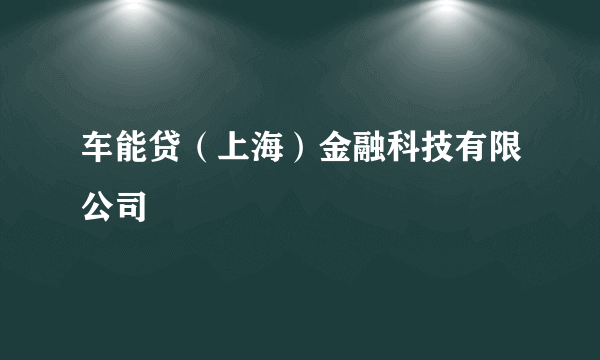 车能贷（上海）金融科技有限公司