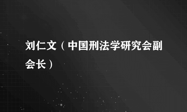 刘仁文（中国刑法学研究会副会长）