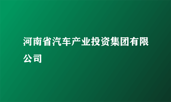 河南省汽车产业投资集团有限公司