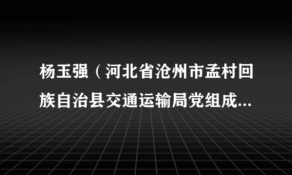 杨玉强（河北省沧州市孟村回族自治县交通运输局党组成员兼运输管理站站长）