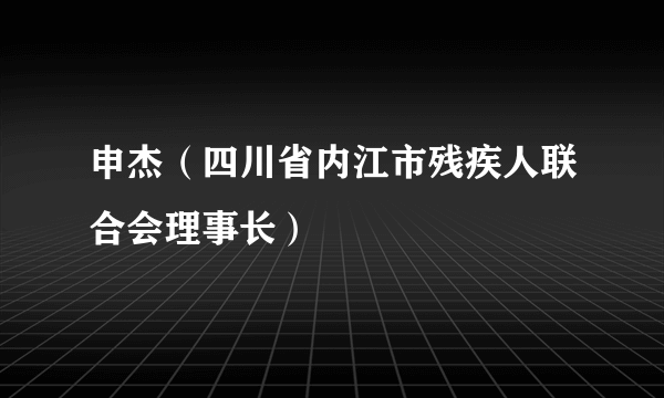申杰（四川省内江市残疾人联合会理事长）
