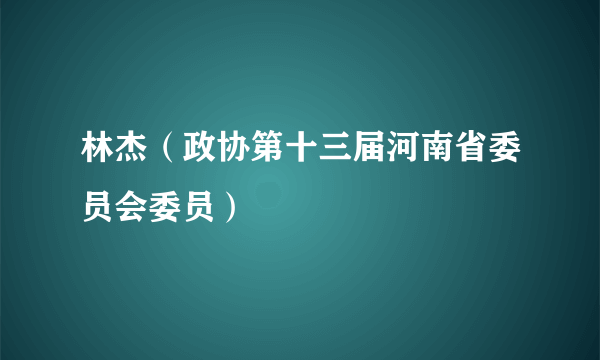 林杰（政协第十三届河南省委员会委员）
