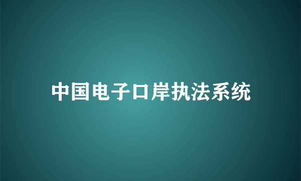 中国电子口岸执法系统