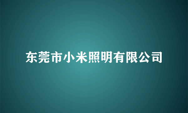 东莞市小米照明有限公司