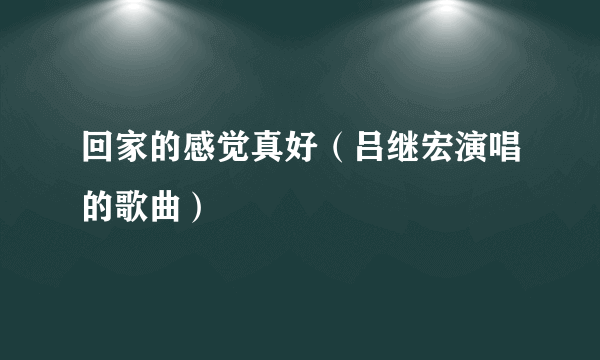 回家的感觉真好（吕继宏演唱的歌曲）