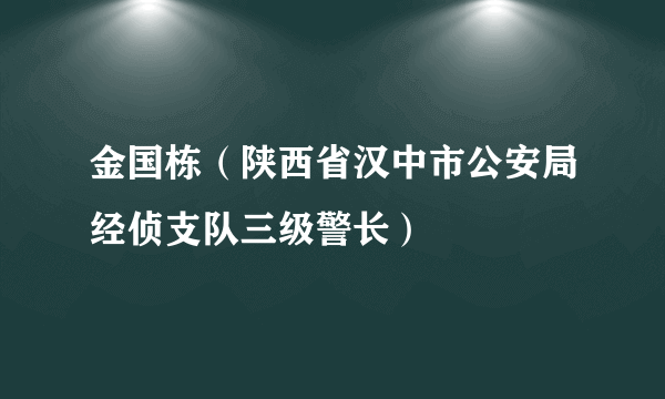 金国栋（陕西省汉中市公安局经侦支队三级警长）