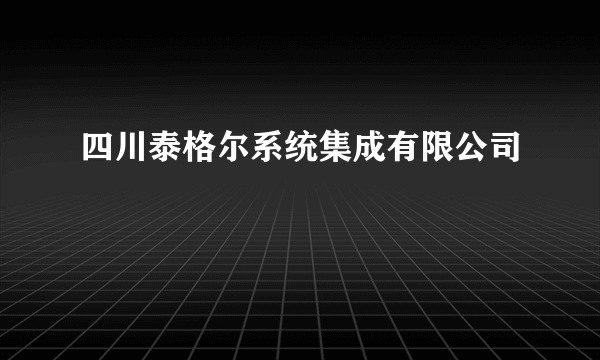 四川泰格尔系统集成有限公司
