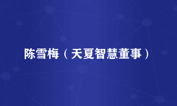 陈雪梅（天夏智慧董事）