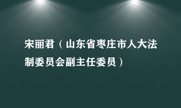 宋丽君（山东省枣庄市人大法制委员会副主任委员）