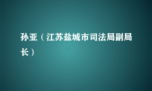 孙亚（江苏盐城市司法局副局长）