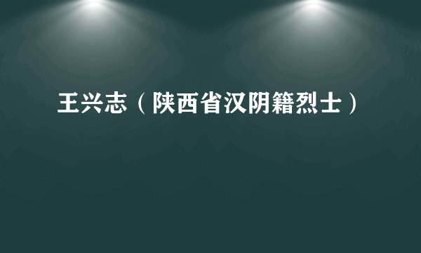 王兴志（陕西省汉阴籍烈士）