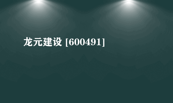 龙元建设 [600491]