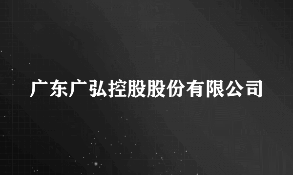 广东广弘控股股份有限公司