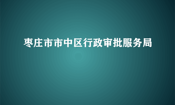 枣庄市市中区行政审批服务局