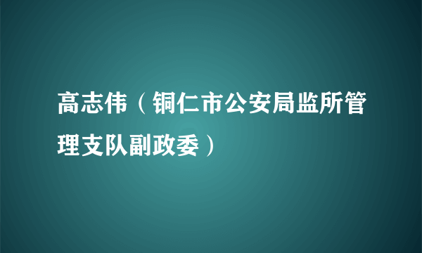高志伟（铜仁市公安局监所管理支队副政委）