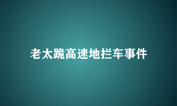 老太跪高速地拦车事件