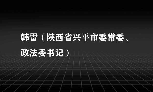 韩雷（陕西省兴平市委常委、政法委书记）