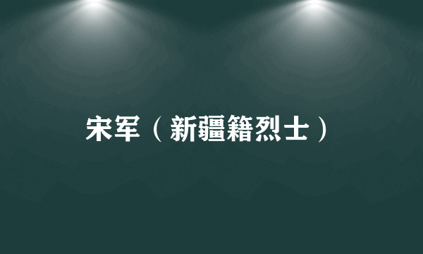 宋军（新疆籍烈士）