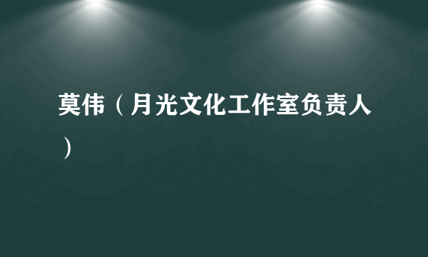 莫伟（月光文化工作室负责人）