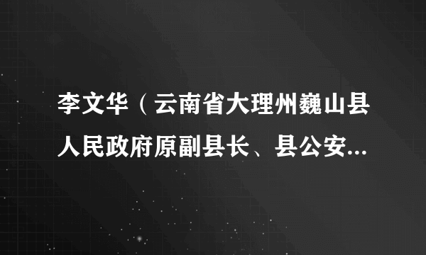 李文华（云南省大理州巍山县人民政府原副县长、县公安局原局长）
