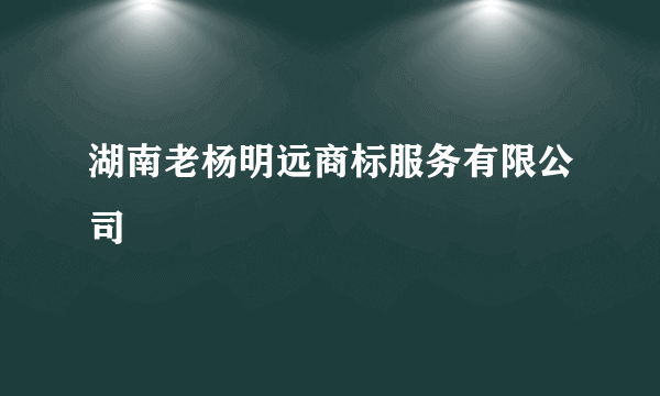 湖南老杨明远商标服务有限公司