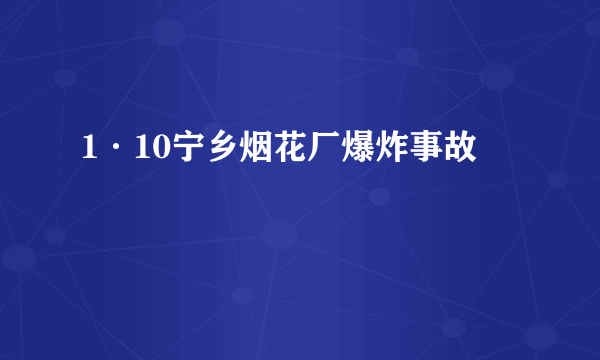 1·10宁乡烟花厂爆炸事故
