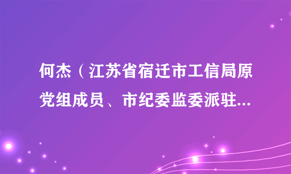 何杰（江苏省宿迁市工信局原党组成员、市纪委监委派驻第十纪检监察组原组长）