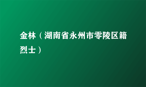金林（湖南省永州市零陵区籍烈士）