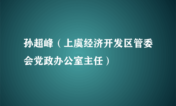 孙超峰（上虞经济开发区管委会党政办公室主任）
