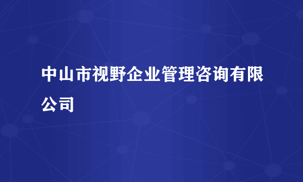 中山市视野企业管理咨询有限公司