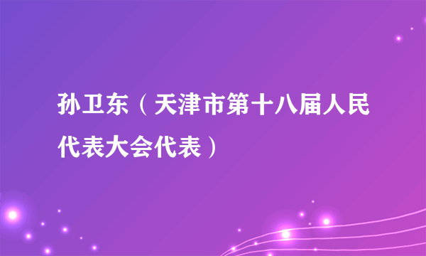 孙卫东（天津市第十八届人民代表大会代表）
