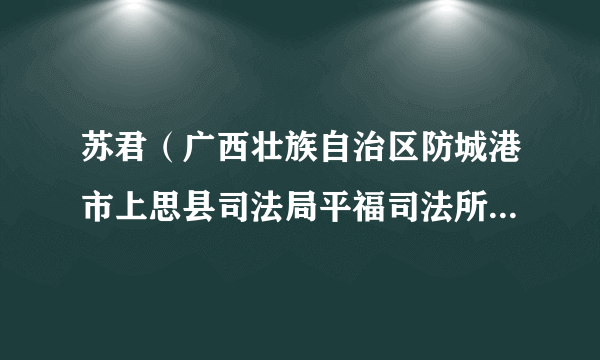苏君（广西壮族自治区防城港市上思县司法局平福司法所负责人）