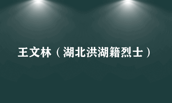 王文林（湖北洪湖籍烈士）