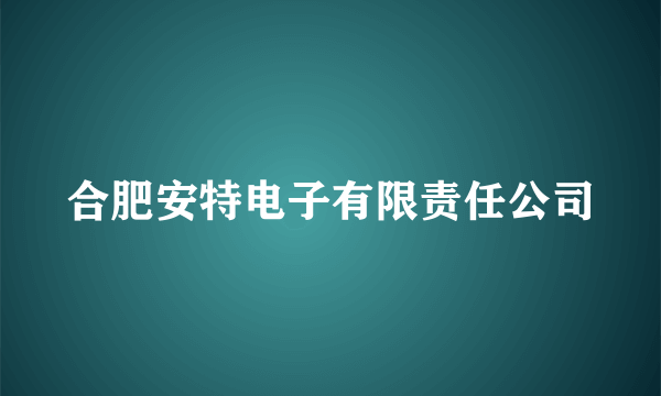 合肥安特电子有限责任公司